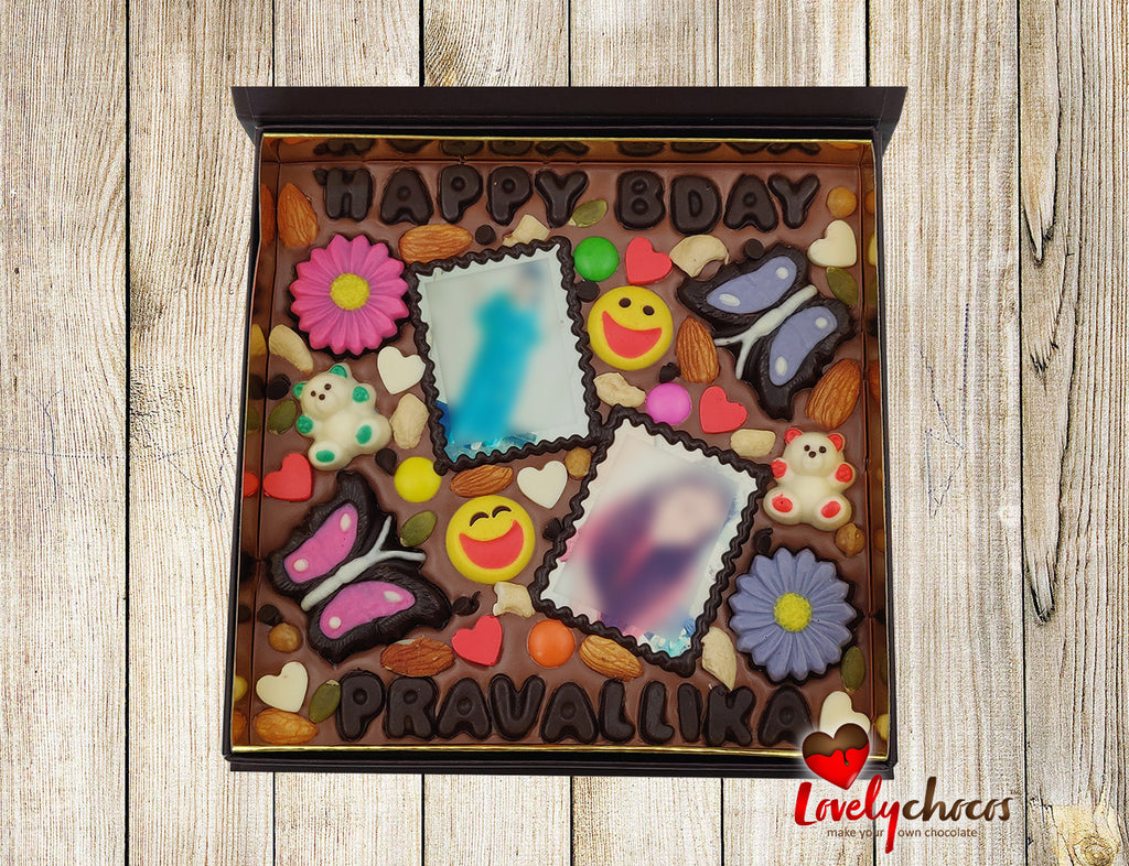Personalize chocolate gift for a bestie birthday.