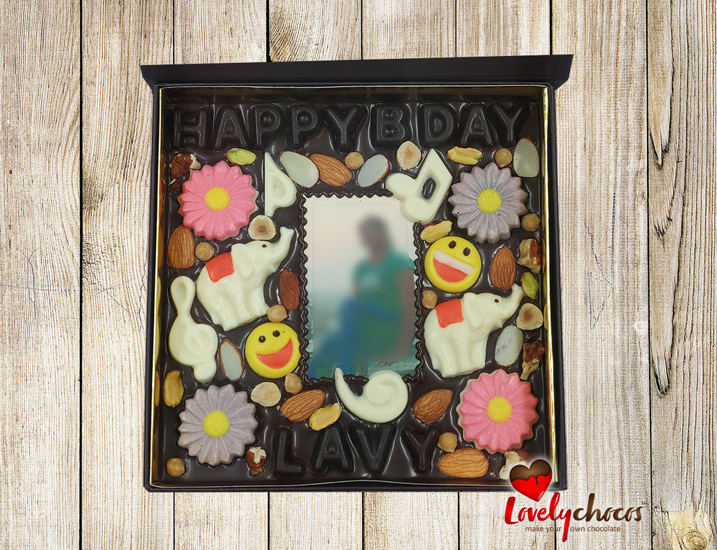 Sister birthday personalized photo chocolate gift.