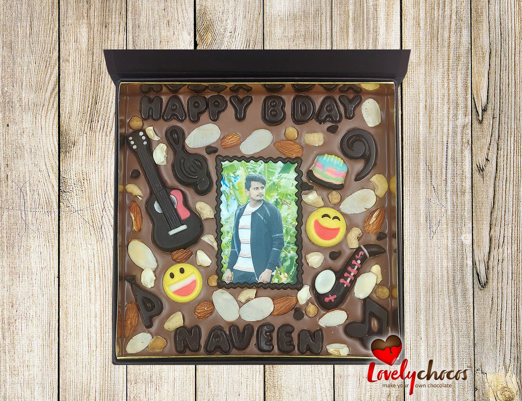 Personalized photo chocolate for a friend.