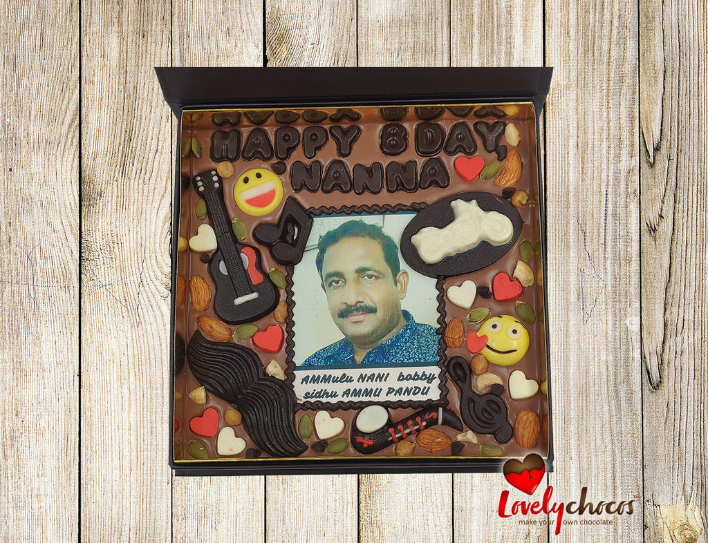 Personalized photo chocolate for fathers birthday.