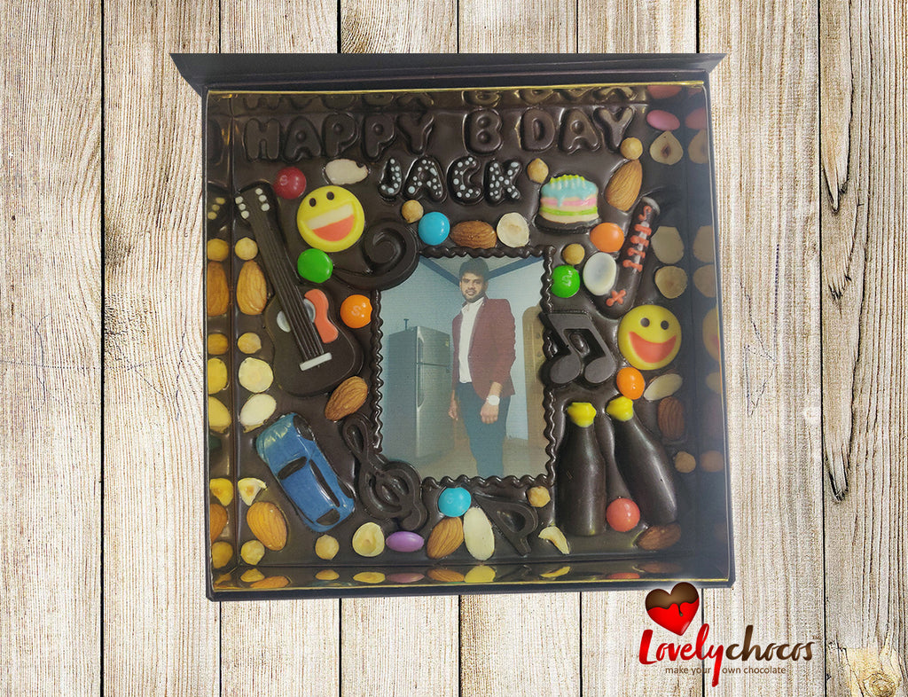 Birthday personalized chocolate gift for a boy.